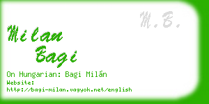 milan bagi business card